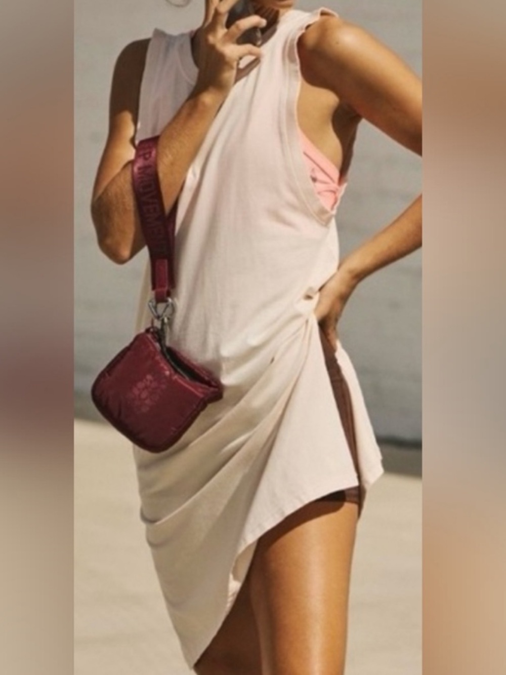 NWOT Free People Free People Movement Hot Shot Tunic Cream Small